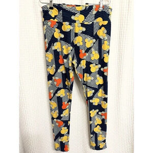 LuLaRoe TC Disney Blue & Yellow/Purple Geo Leggings Colorful Tall & Curvy I4